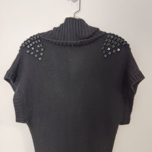A/X Armani Exchange Women's Sweater Dress Size L Black Embellished Y2K Knitwear - Picture 4 of 8